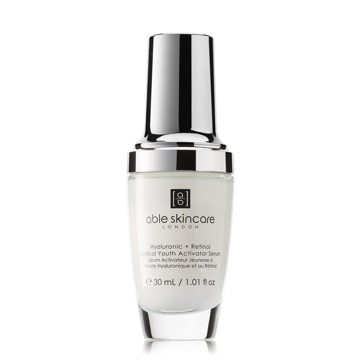 Hyaluronic + Retinol Radical Youth Activator Serum on a white background