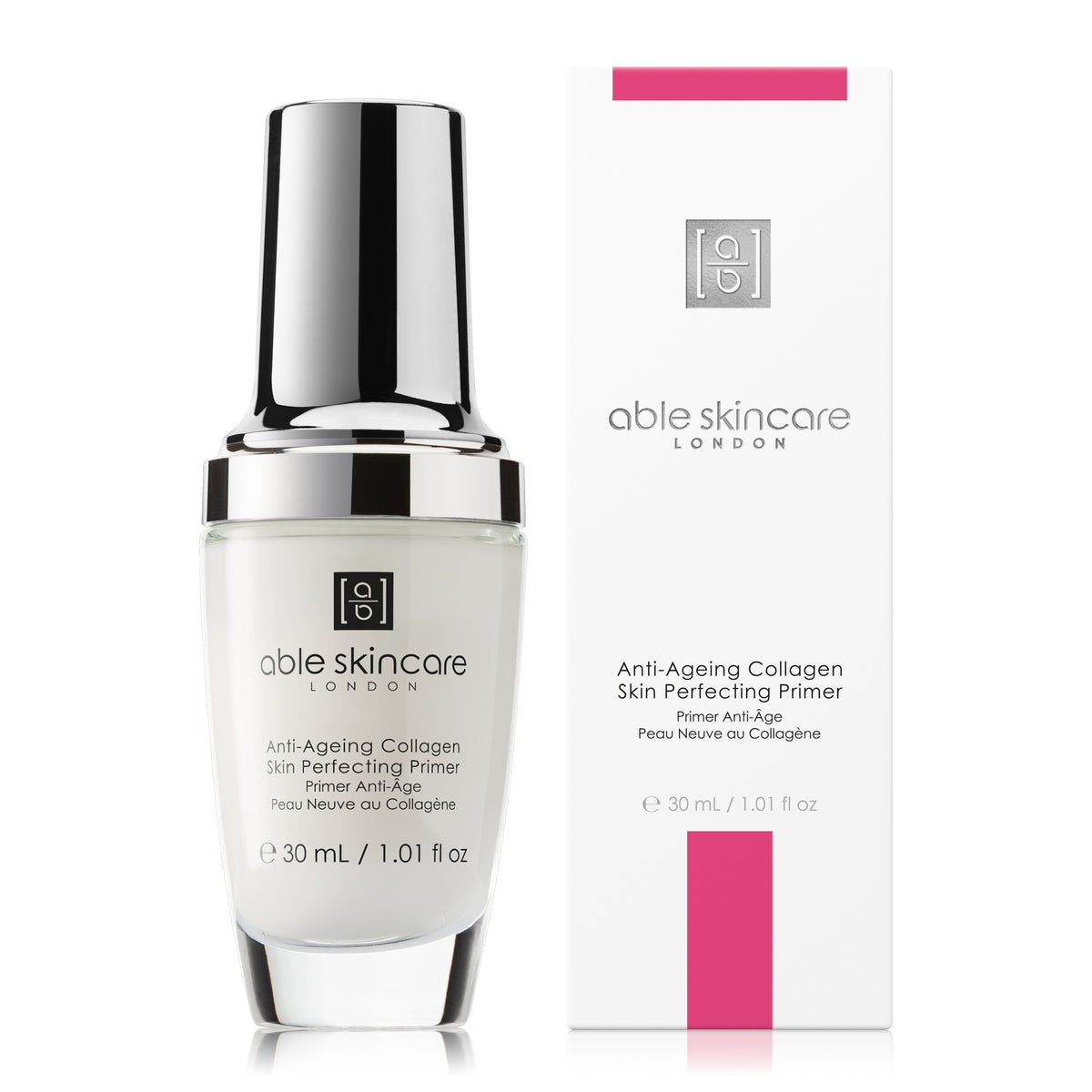 Anti-Ageing Collagen Skin Perfecting Primer with carton on a white background