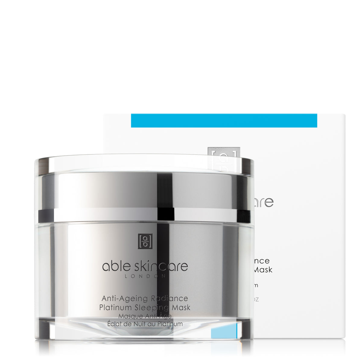Anti-Ageing Radiance Platinum Sleeping Mask with carton on a white background