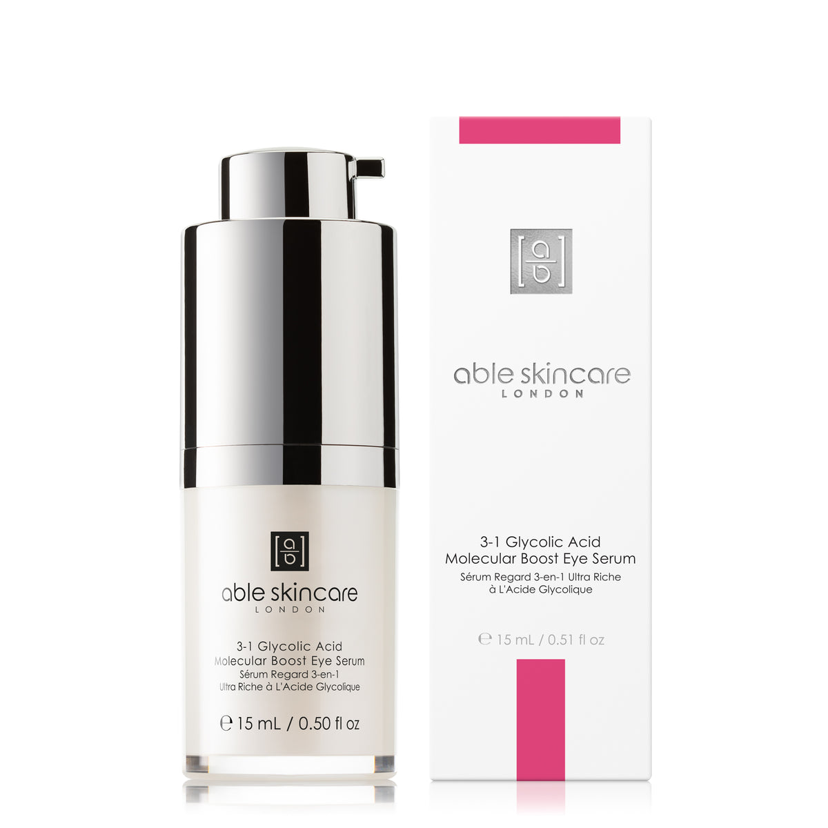 3-1 Glycolic Acid Molecular Boost Eye Serum with carton on a white background