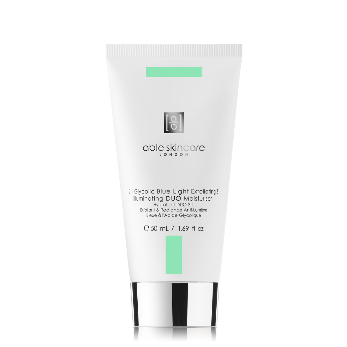 2-1 Glycolic Blue Light Exfoliating & Illuminating DUO Moisturiser on a white background
