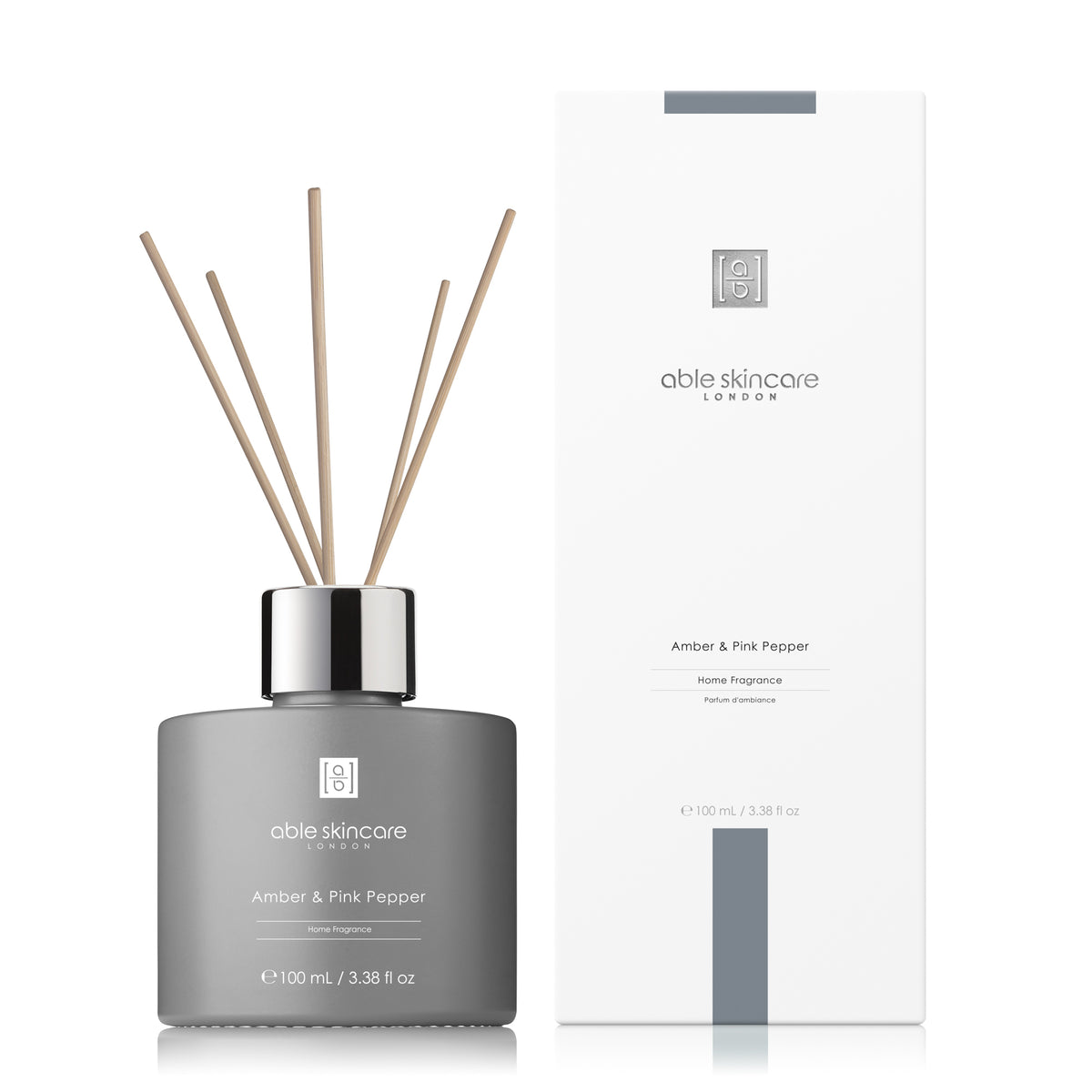 Home Fragrance - Amber & Pink Pepper with carton on a white background